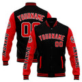 Chaqueta universitaria personalizada estilo Letterman para hombres-mujeres y jóvenes-color negro y rojo