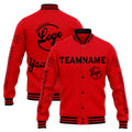 Chaqueta universitaria personalizada estilo Letterman para hombres-mujeres y jóvenes-color rojo y negro