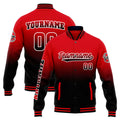 Chaqueta universitaria personalizada estilo Letterman para hombres-mujeres y jóvenes-color rojo y negro degradado