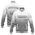 Chaqueta universitaria personalizada estilo Letterman para hombres-mujeres y jóvenes-color blanco y gris degradado