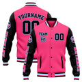 Chaqueta universitaria personalizada estilo Letterman para hombres-mujeres y jóvenes-color rosa y negro