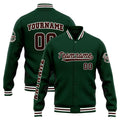 Chaqueta universitaria personalizada estilo Letterman para hombres-mujeres y jóvenes-color verde y marrón