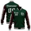 Chaqueta universitaria personalizada estilo Letterman para hombres-mujeres y jóvenes-color verde y marrón