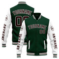 Chaqueta universitaria personalizada estilo Letterman para hombres-mujeres y jóvenes-color verde y blanco