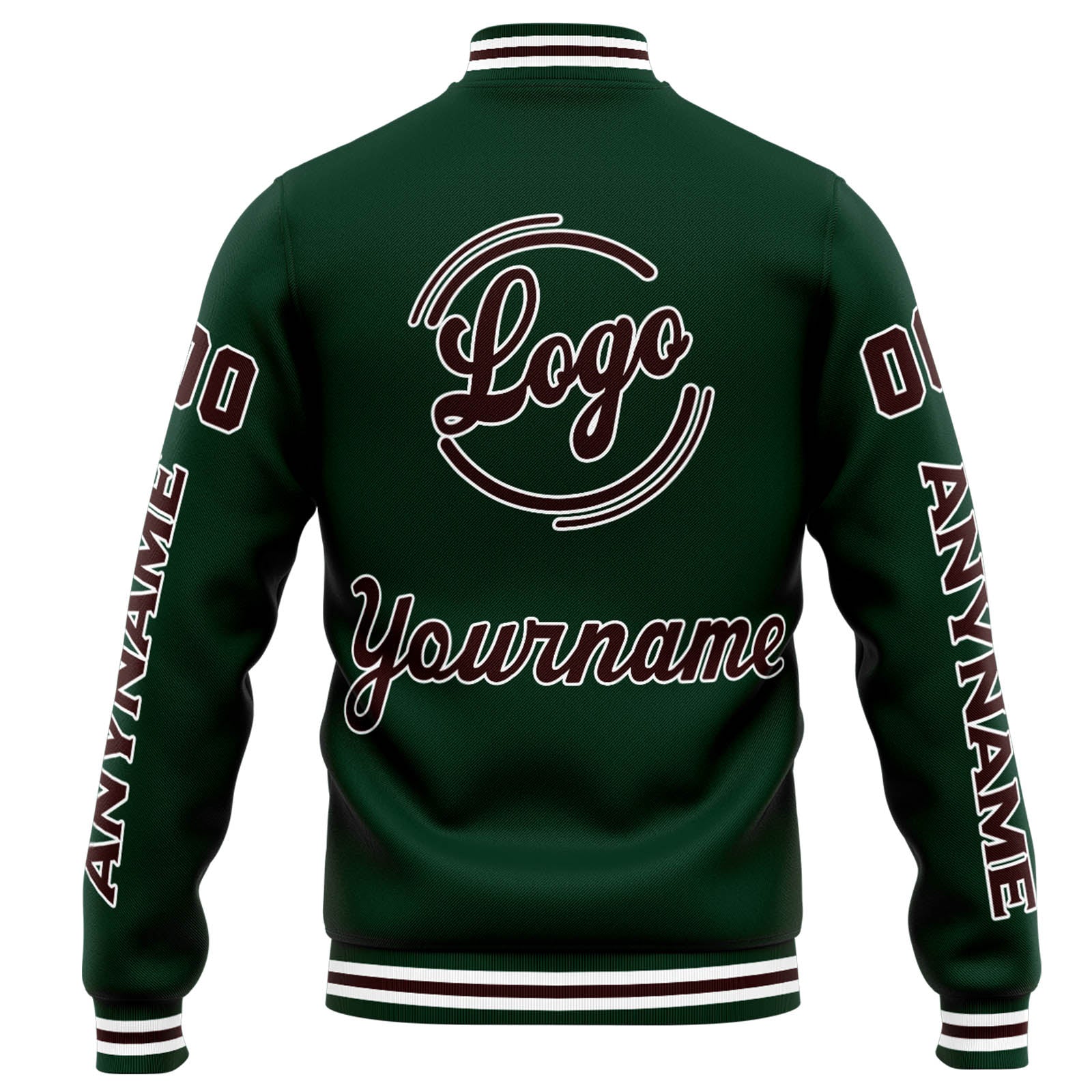 Chaqueta universitaria personalizada estilo Letterman para hombres-mujeres y jóvenes-color verde y marrón