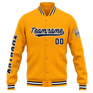 Chaqueta universitaria personalizada estilo Letterman para hombres-mujeres y jóvenes-color naranja