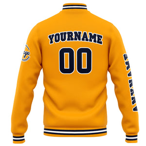 Chaqueta universitaria personalizada estilo Letterman para hombres-mujeres y jóvenes-color naranja