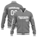 Chaqueta universitaria personalizada estilo Letterman para hombres-mujeres y jóvenes-color gris y blanco