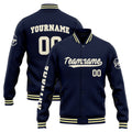 Chaqueta universitaria personalizada estilo Letterman para hombres-mujeres y jóvenes-color azul marino y crema
