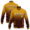 Chaqueta universitaria personalizada estilo Letterman para hombres-mujeres y jóvenes-color dorado degradado burdeos