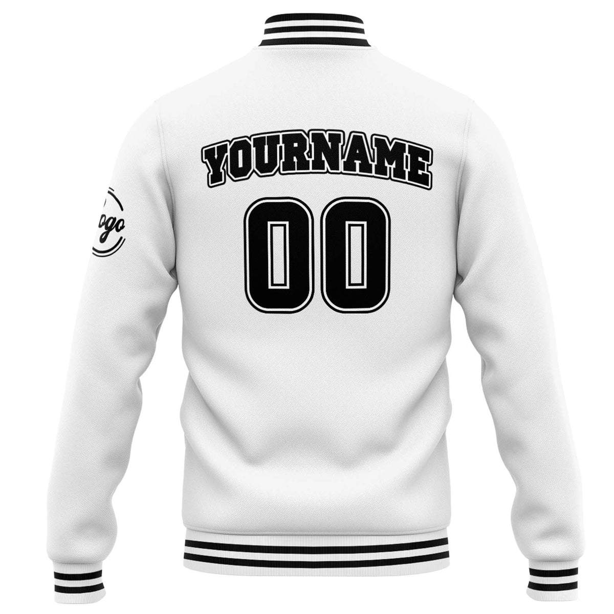 Chaqueta universitaria personalizada estilo Letterman para hombres-mujeres y jóvenes-color blanco y negro
