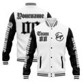 Chaqueta universitaria personalizada estilo Letterman para hombres-mujeres y jóvenes-color blanco y negro