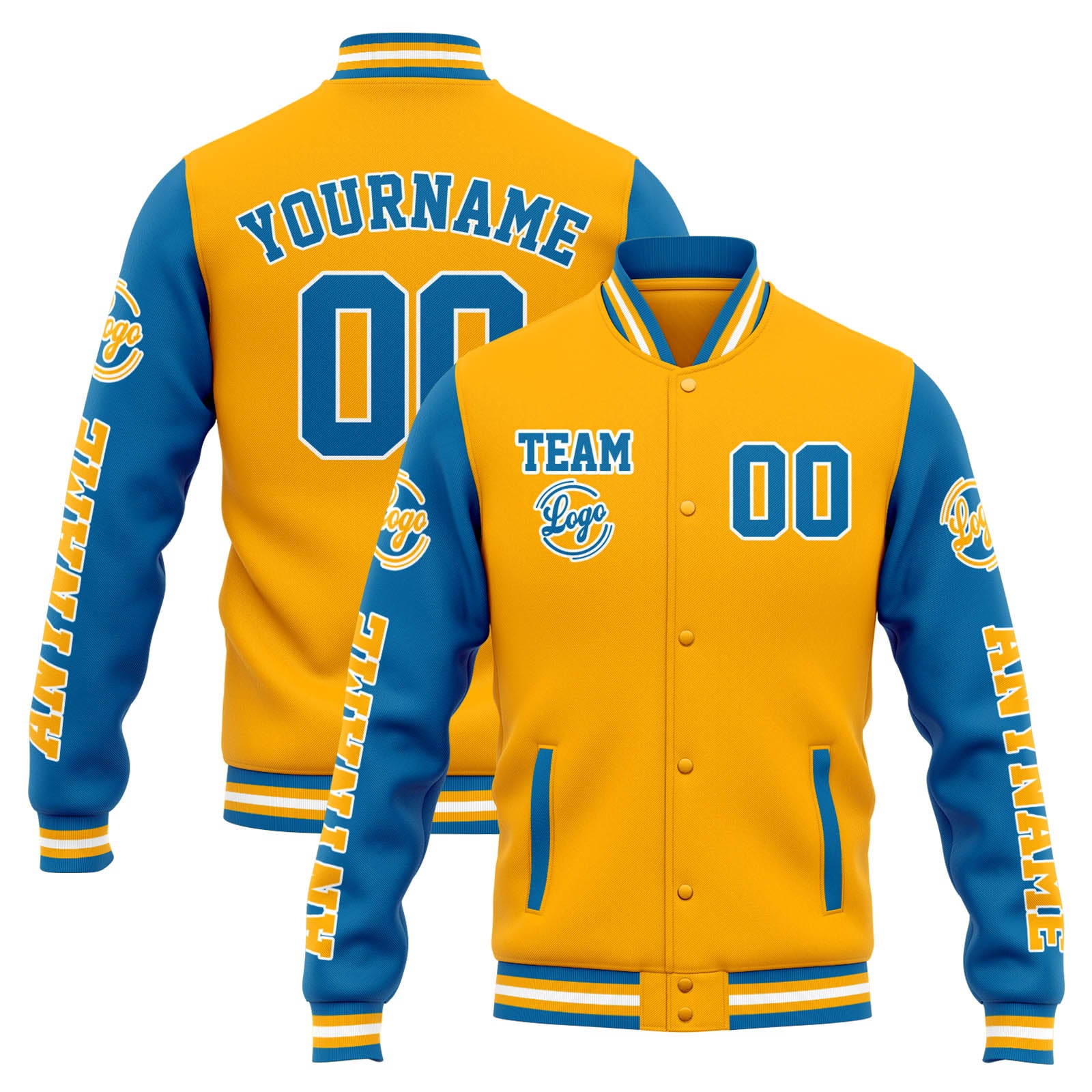 Chaqueta universitaria personalizada estilo Letterman para hombres-mujeres y jóvenes-color naranja y azul