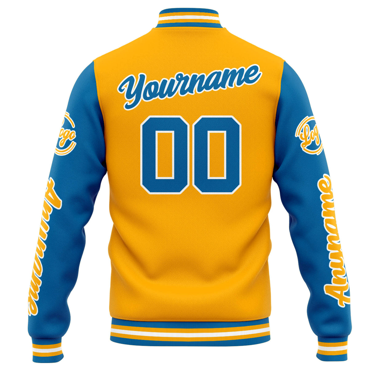 Chaqueta universitaria personalizada estilo Letterman para hombres-mujeres y jóvenes-color naranja y azul