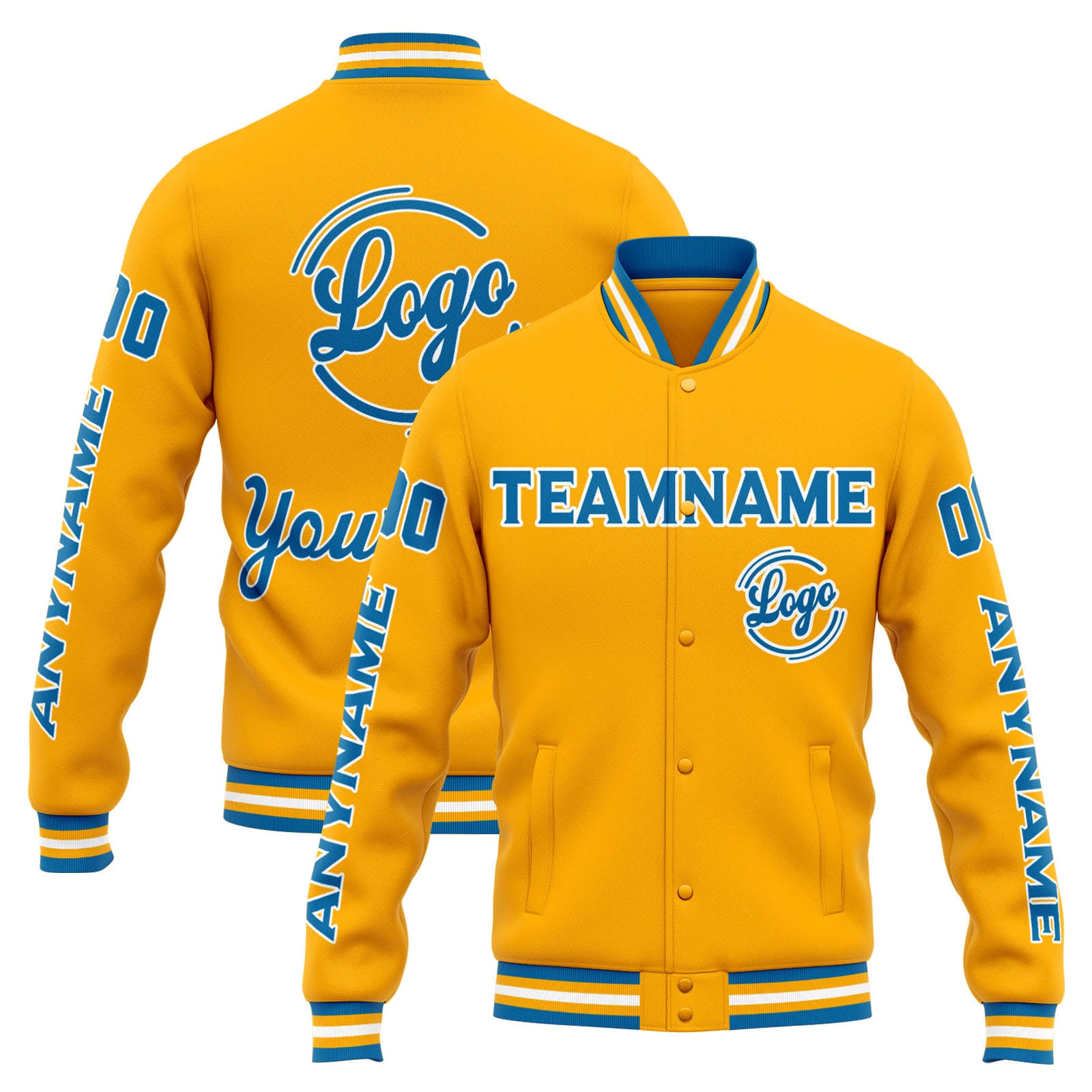 Chaqueta universitaria personalizada estilo Letterman para hombres-mujeres y jóvenes-color naranja y azul