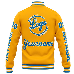 Chaqueta universitaria personalizada estilo Letterman para hombres-mujeres y jóvenes-color naranja y azul