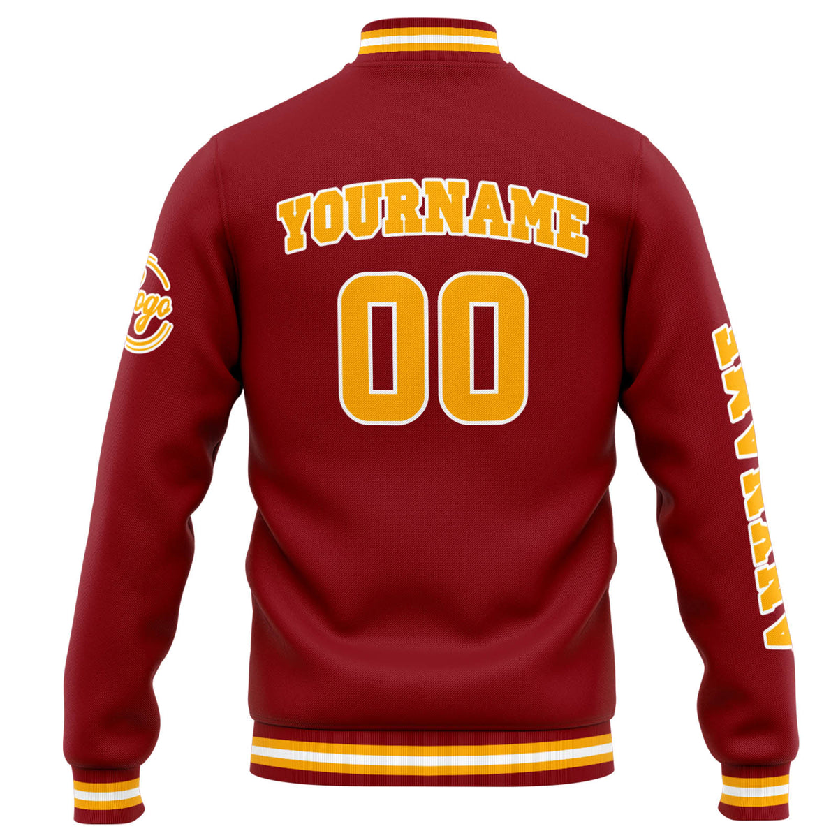 Chaqueta universitaria personalizada estilo Letterman para hombres-mujeres y jóvenes-color rojo y naranja