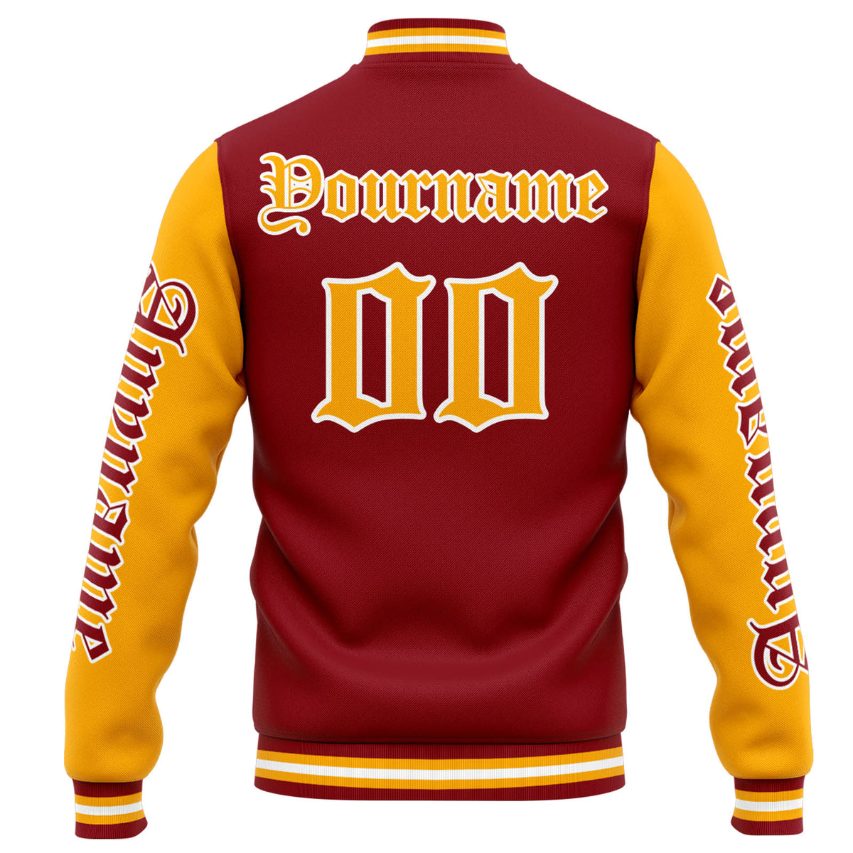 Chaqueta universitaria personalizada estilo Letterman para hombres-mujeres y jóvenes-color rojo y naranja