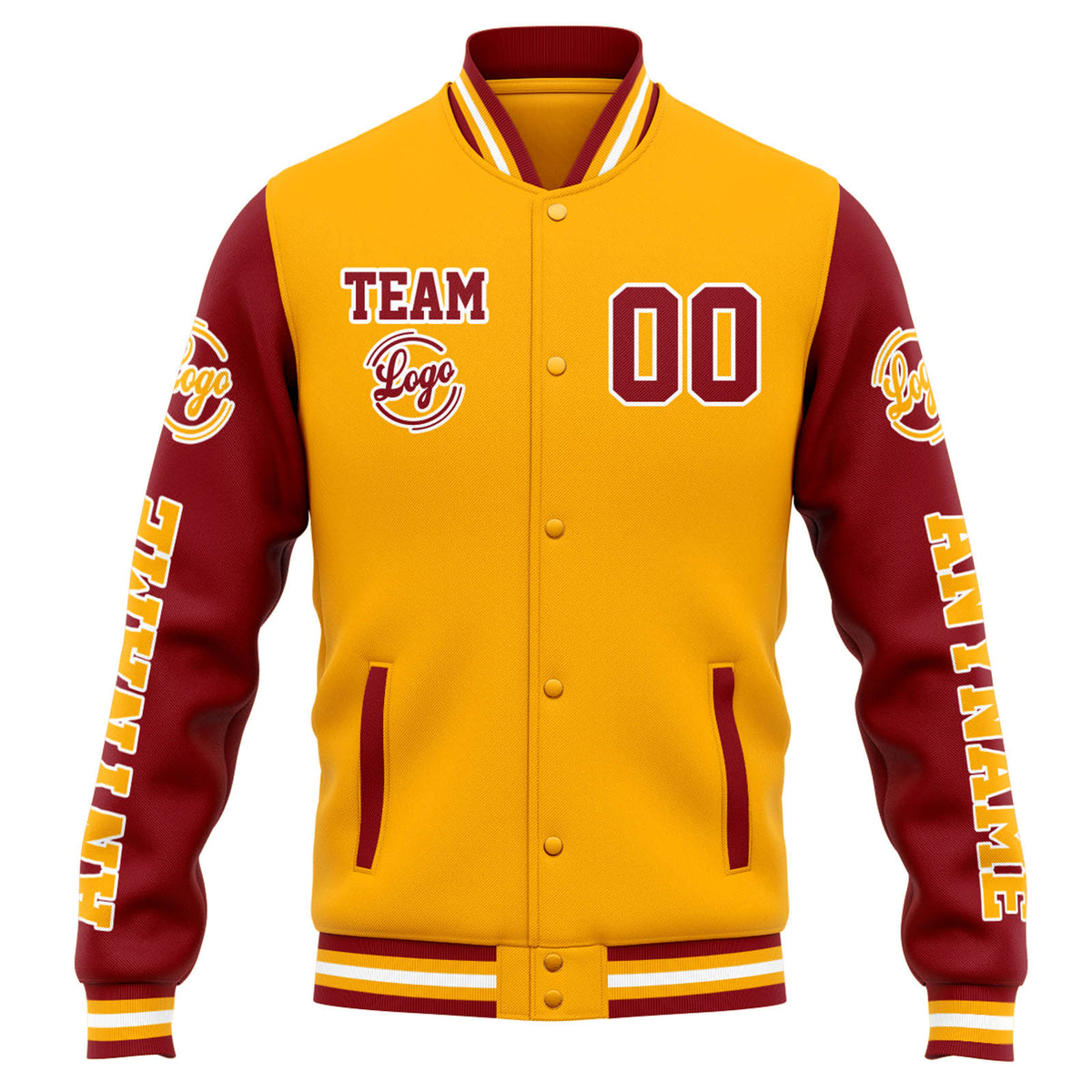 Chaqueta universitaria personalizada estilo Letterman para hombres-mujeres y jóvenes-color naranja y rojo