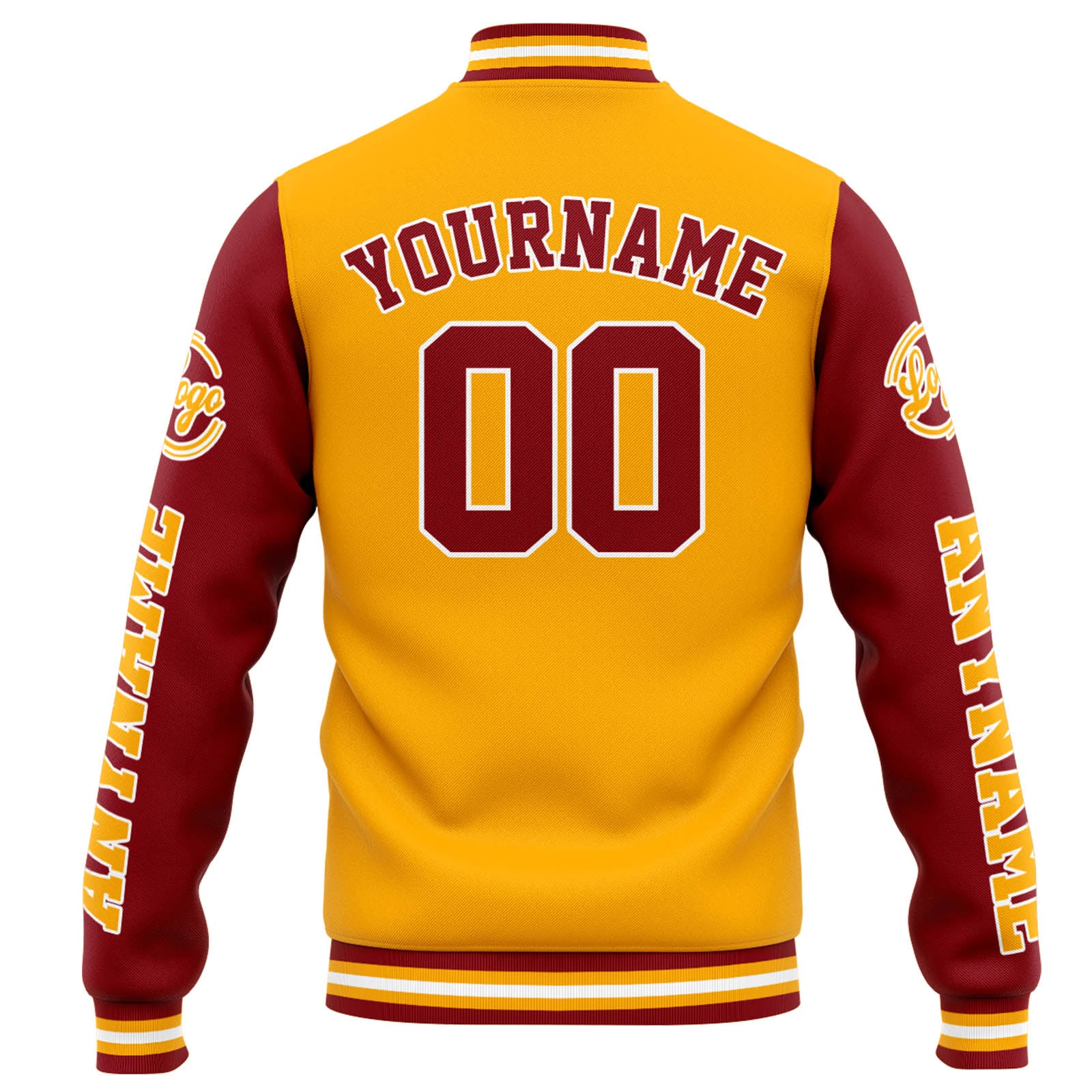 Chaqueta universitaria personalizada estilo Letterman para hombres-mujeres y jóvenes-color naranja y rojo