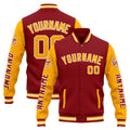 Chaqueta universitaria personalizada estilo Letterman para hombres-mujeres y jóvenes-color rojo y naranja