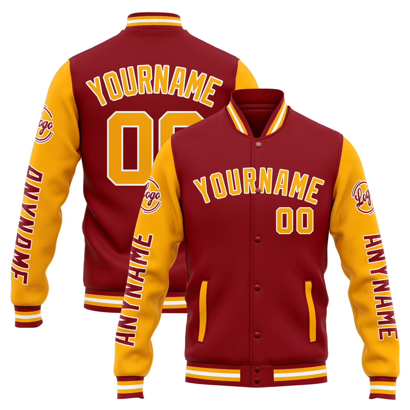 Chaqueta universitaria personalizada estilo Letterman para hombres-mujeres y jóvenes-color rojo y naranja
