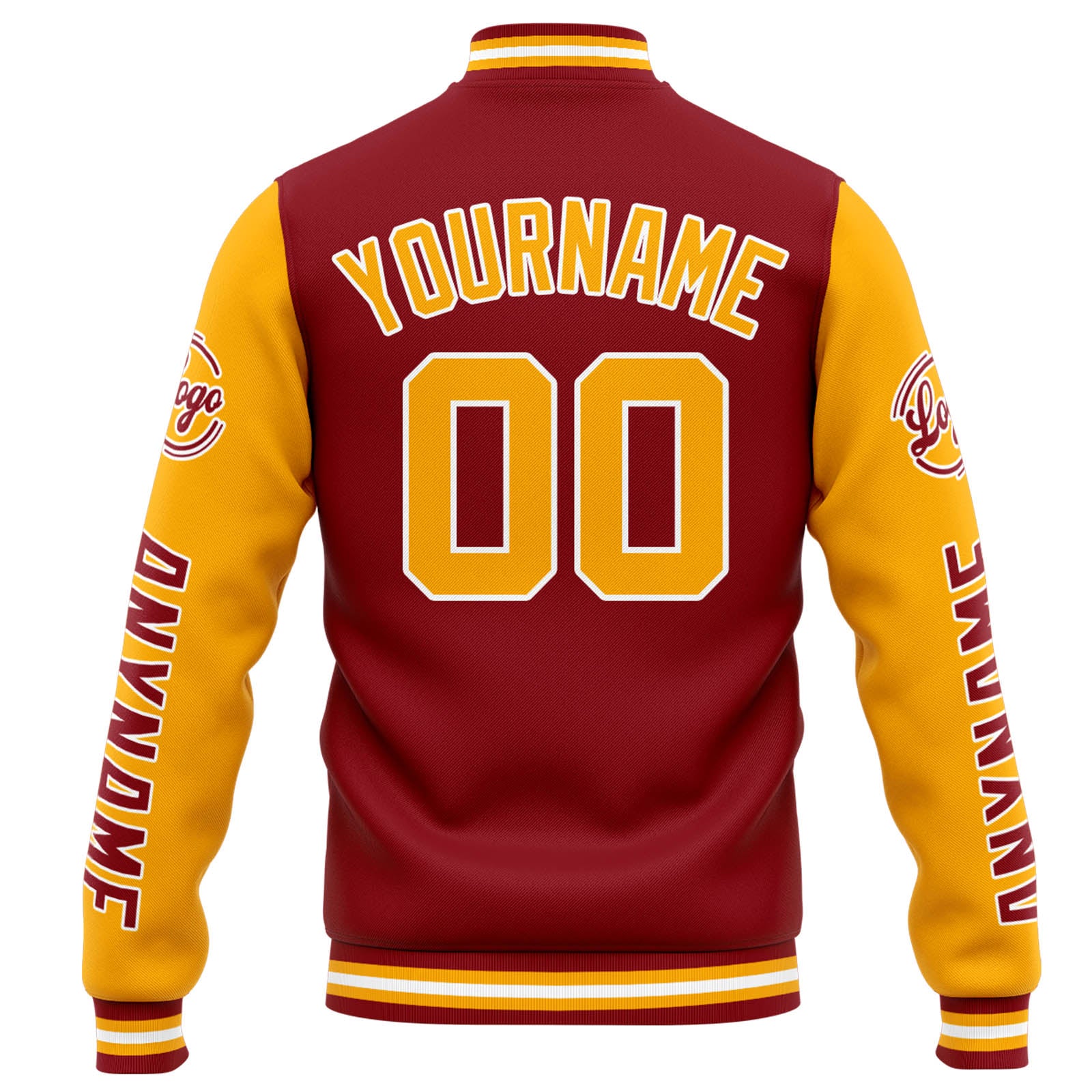 Chaqueta universitaria personalizada estilo Letterman para hombres-mujeres y jóvenes-color rojo y naranja
