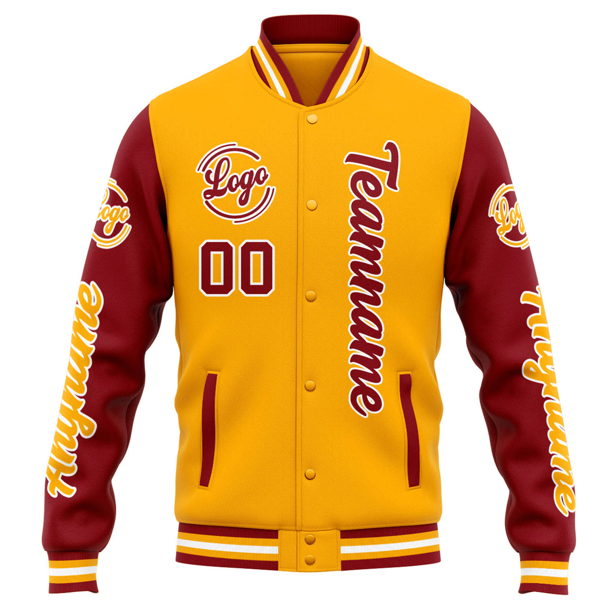 Chaqueta universitaria personalizada estilo Letterman para hombres-mujeres y jóvenes-color naranja y rojo