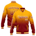 Chaqueta universitaria personalizada estilo Letterman para hombres-mujeres y jóvenes-color naranja degradado rojo