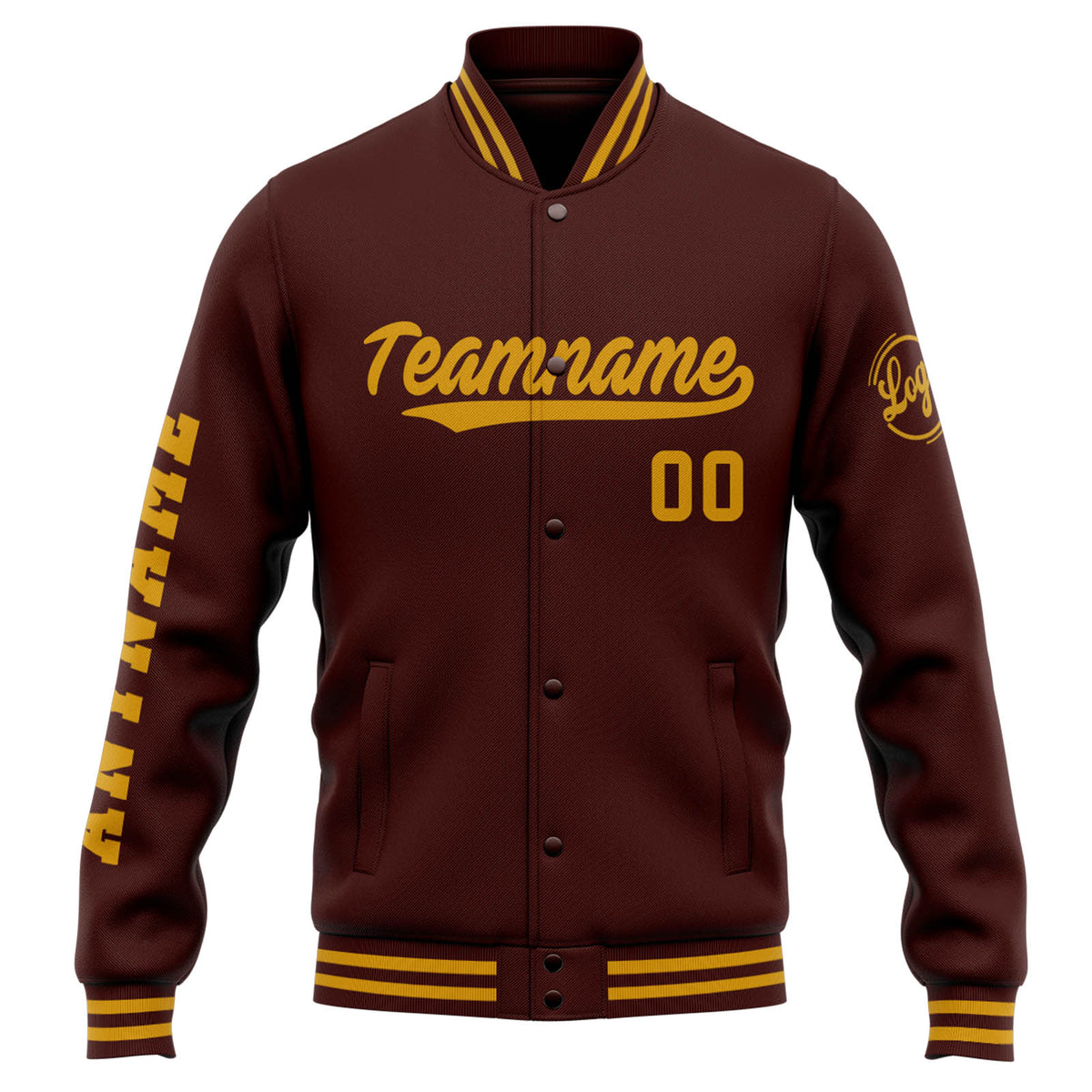 Chaqueta universitaria personalizada estilo Letterman para hombres-mujeres y jóvenes-color burdeos y dorado