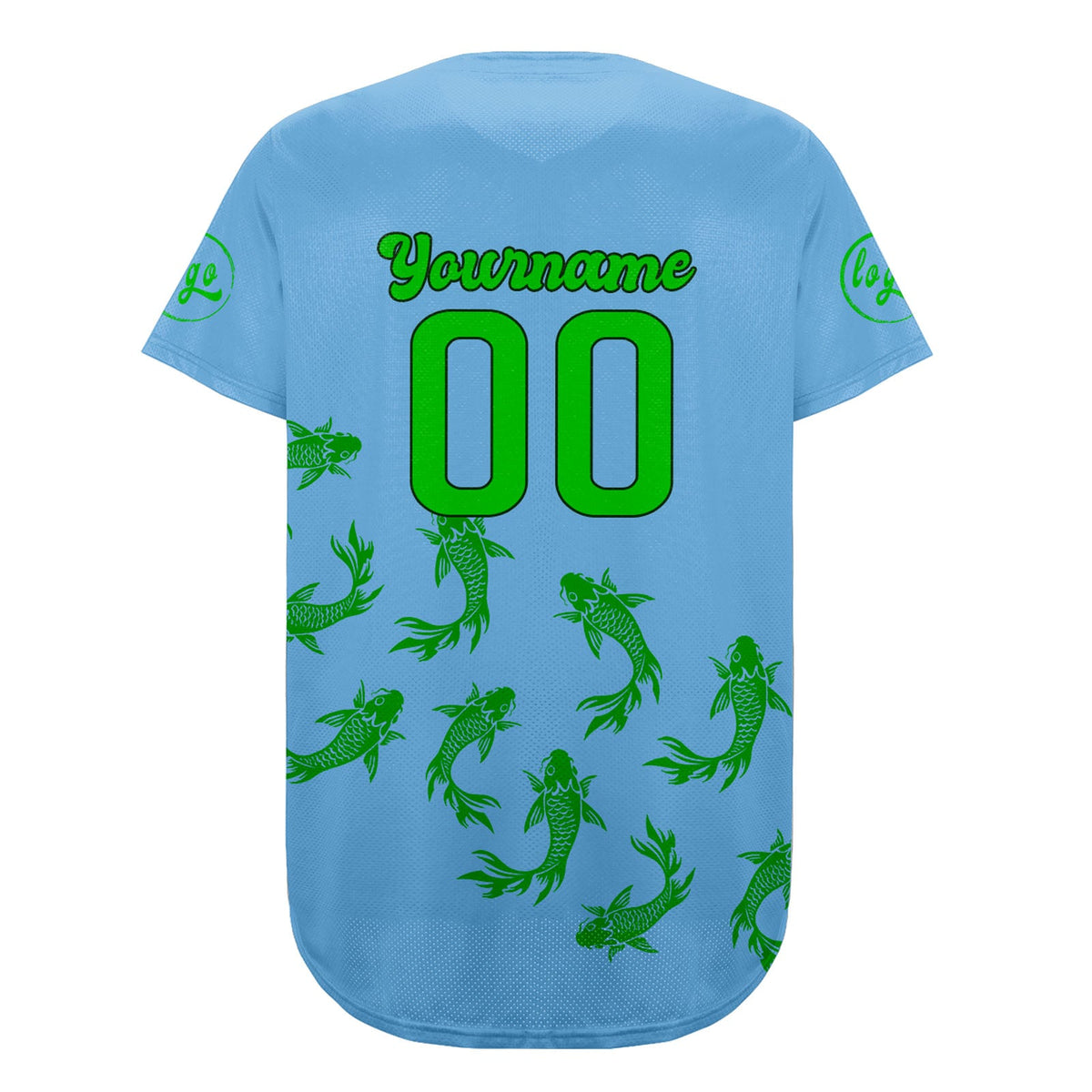 Camiseta de béisbol azul y verde personalizada con dise?o degradado uniformes de equipo con nombre y número