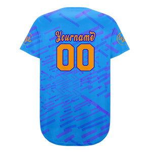 Camiseta de béisbol personalizada azul y morada con degradado uniformes de equipo personalizados con nombre y número
