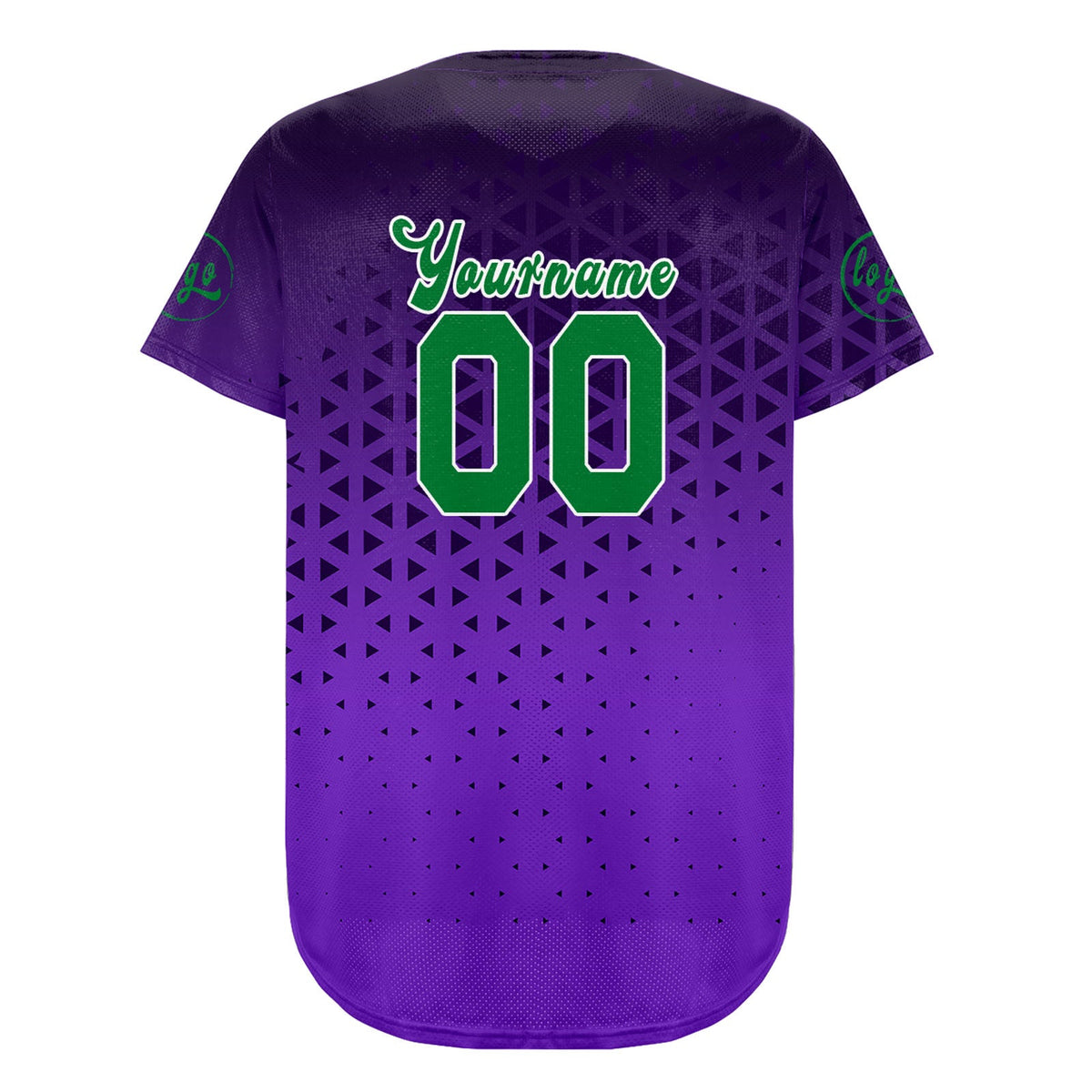Camiseta de béisbol personalizada negra y morada con degradado uniformes de equipo personalizados con nombre y número