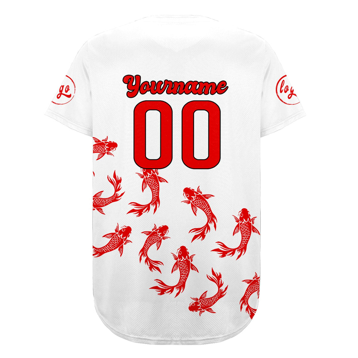 Camiseta de béisbol personalizada blanca y roja con degradado uniformes de equipo con nombre y número