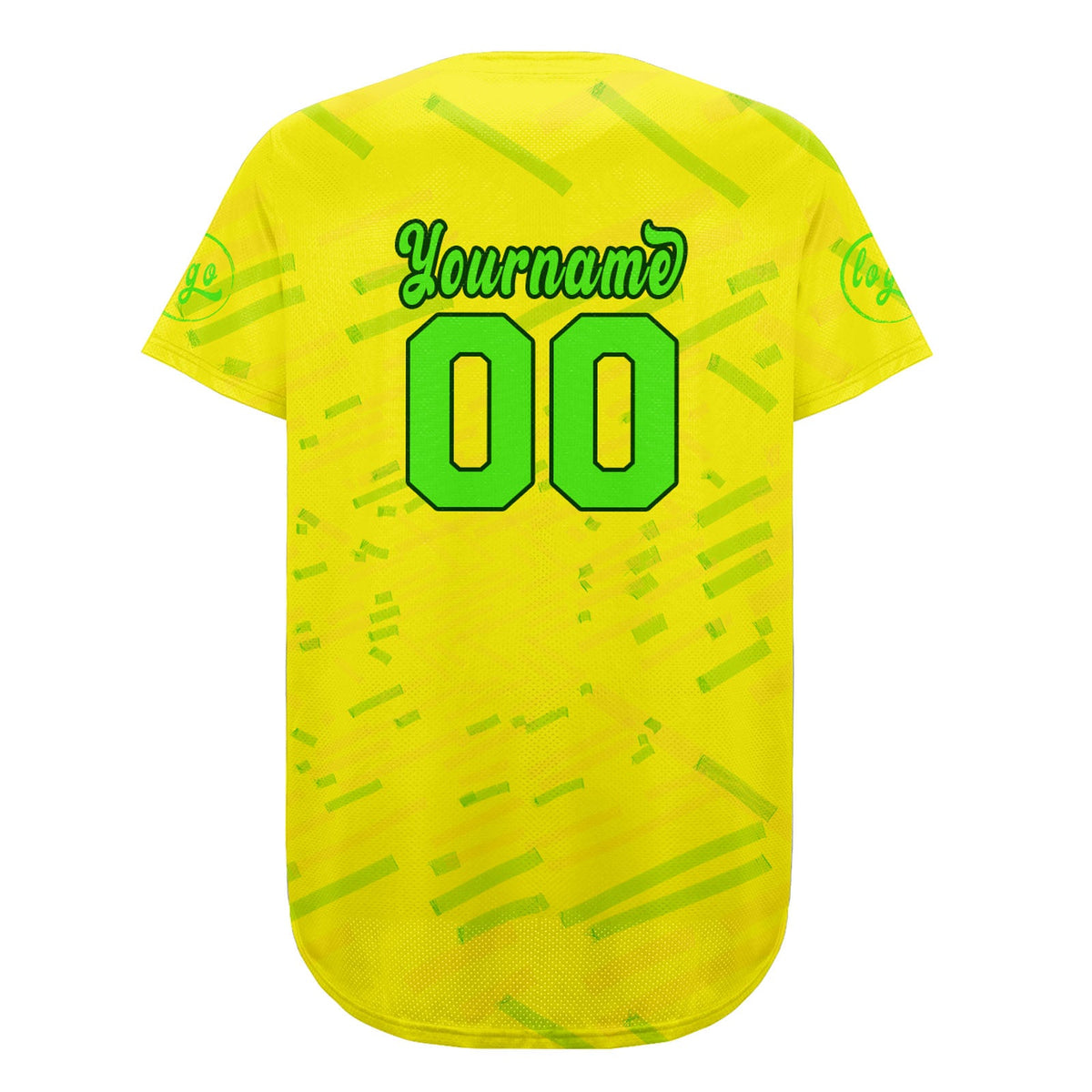 Camiseta de béisbol personalizada amarilla y verde con degradado uniformes de equipo personalizados con nombre y número