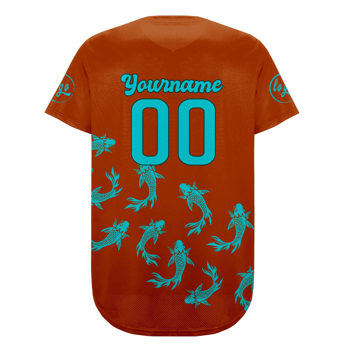 Camiseta de béisbol personalizada naranja y cian con degradado uniformes de equipo personalizados con nombre y número