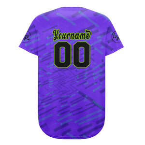 Camiseta de béisbol personalizada en color morado y verde con degradado uniformes de equipo personalizados con nombre y número