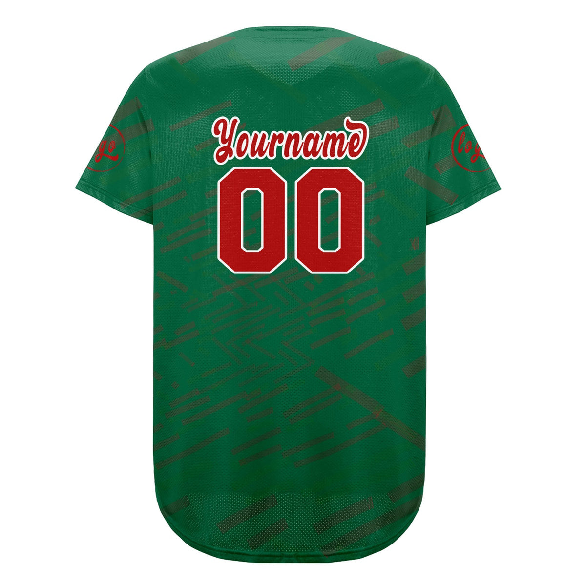 Camiseta de béisbol personalizada verde Kelly y roja con degradado uniformes de equipo personalizados con nombre y número
