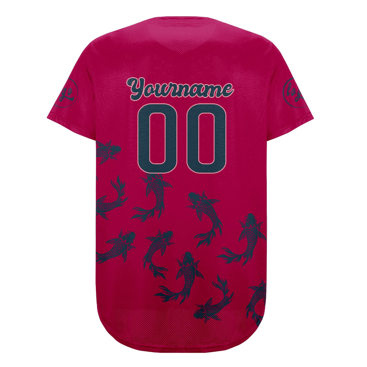 Camiseta de béisbol personalizada rosa brillante azul oscuro con degradado uniformes de equipo personalizados con nombre y número
