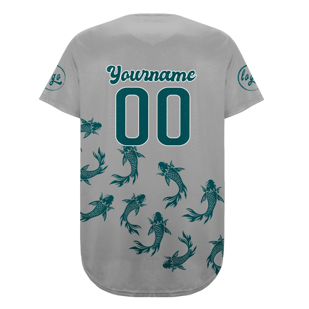 Camiseta de béisbol personalizada gris turquesa con degradado uniformes de equipo personalizados con nombre y número