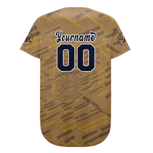 Camiseta de béisbol Old Gold Navy personalizada con dise?o degradado uniformes de equipo con nombre y número