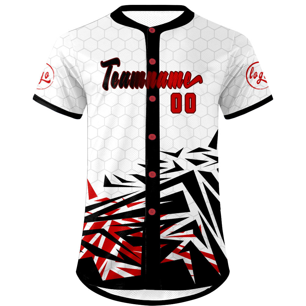 Camiseta de béisbol personalizada negra y roja con degradado uniformes de equipo con nombre y número