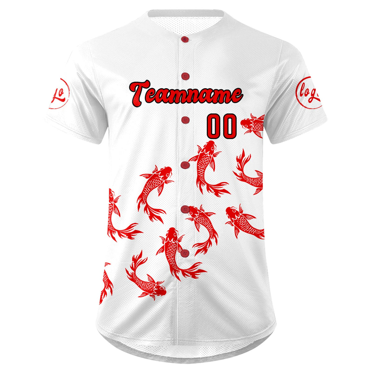 Camiseta de béisbol personalizada blanca y roja con degradado uniformes de equipo con nombre y número