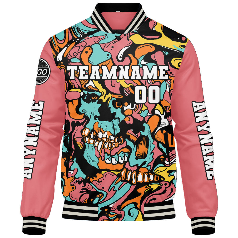 Chaquetas universitarias rosas personalizadas para hombres & mujeres y jóvenes & Chaquetas Letterman personalizadas
