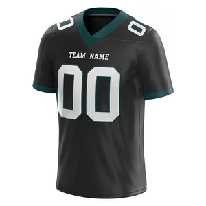 custom authentic football jersey black white mesh
