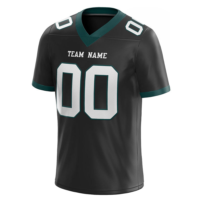 custom authentic football jersey black white mesh