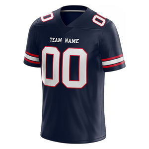 customized authentic football jersey  navy white - red mesh