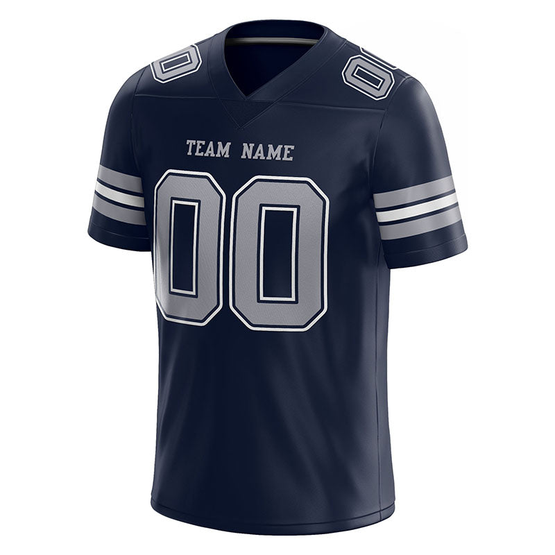 customized  authentic football jersey navy gray-white mesh