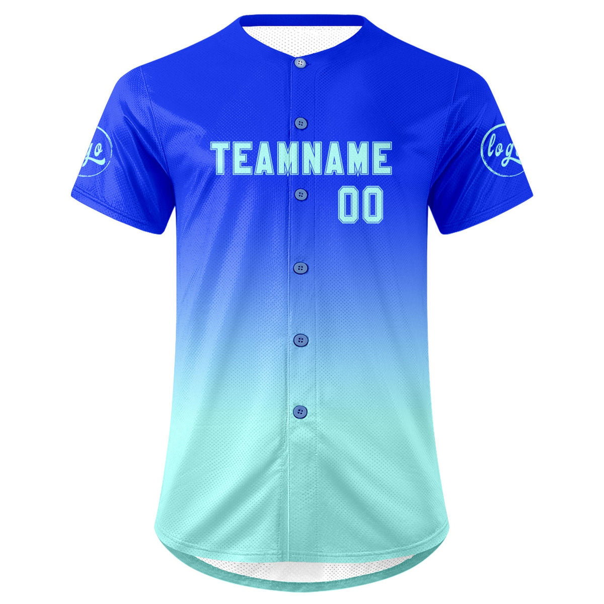 Camiseta de béisbol azul oscuro personalizada con degradado uniformes de equipo con nombre y número