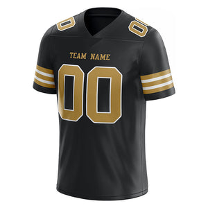 customized authentic football jersey black gold-white   mesh